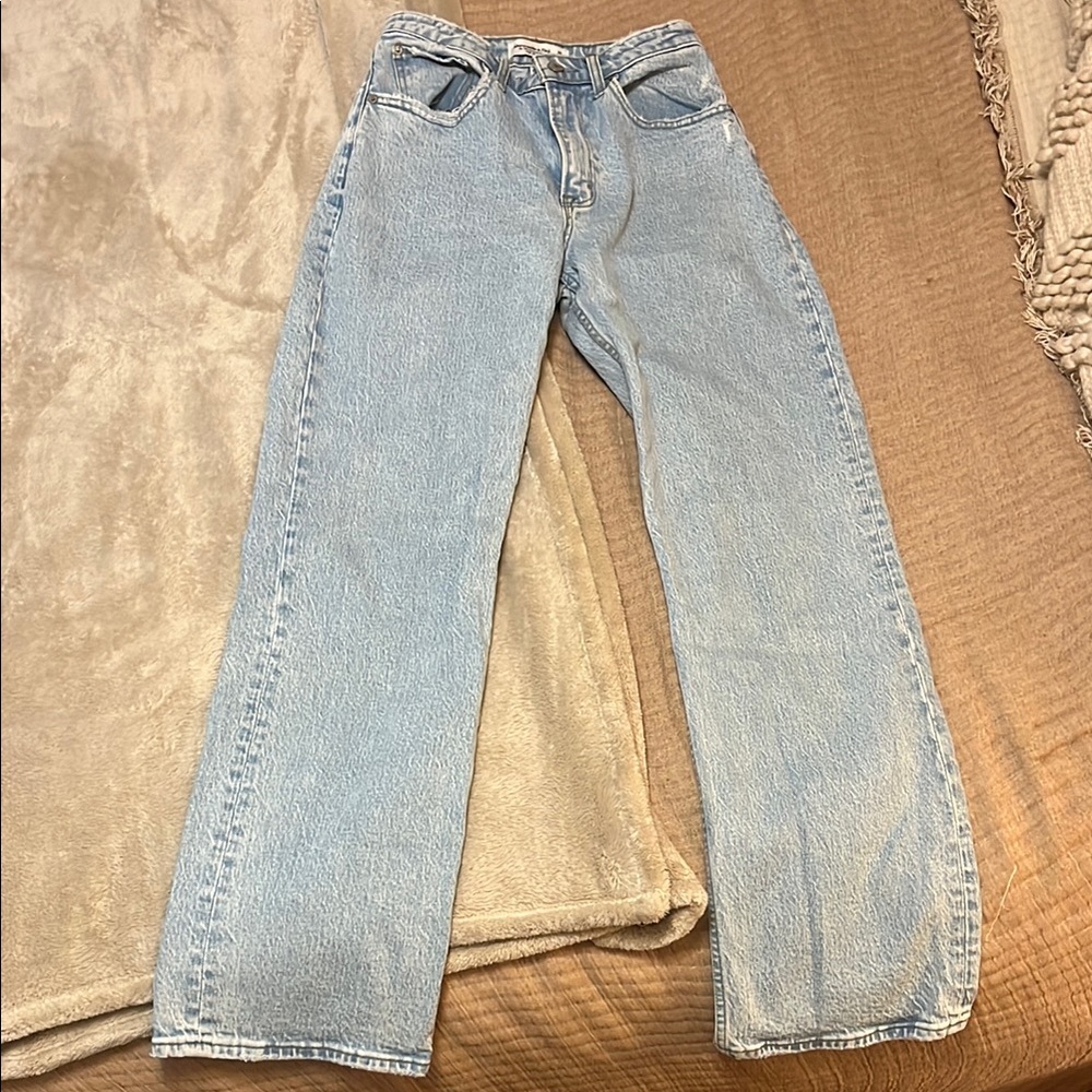 Abercrombie & Fitch Blue Flare Wide Leg Jeans